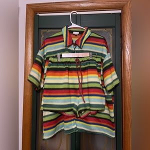 VICI Jamaican color outfit top and shorts set